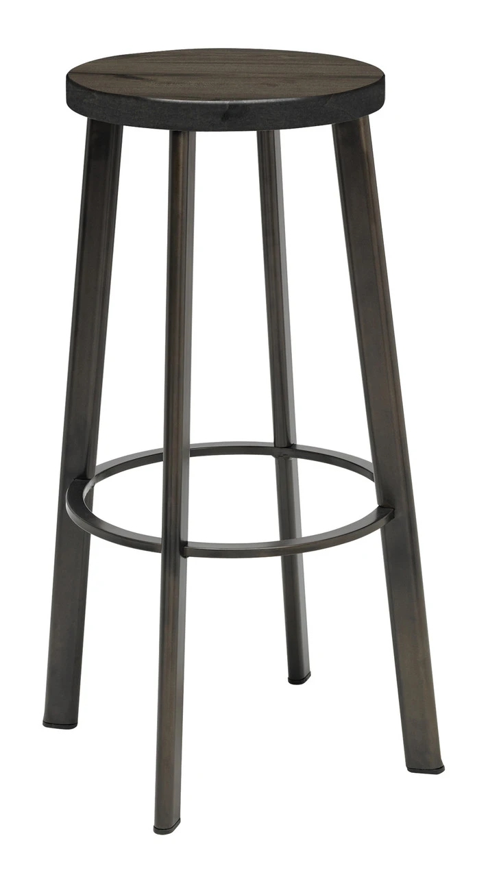 Metro Metal Stool With Wood Or Steel Seat Bar Height 5 Metro Metal Stool With Wood Or Steel Seat Bar Height - Image 3