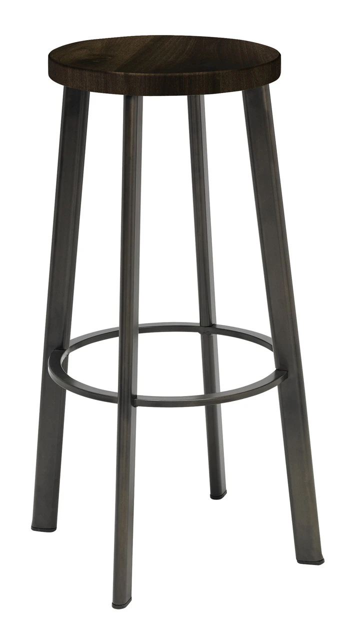 Metro Metal Stool With Wood Or Steel Seat Bar Height 6 Metro Metal Stool With Wood Or Steel Seat Bar Height - Image 4