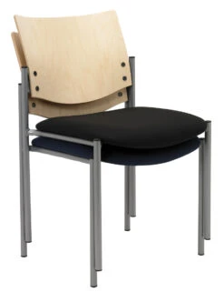 Evolve Upholstered Guest Stacker W/ Wood Back -Office Furniture Sales Shop 389 1310 Wood Stack 19758.1511187873