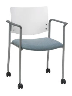 Evolve Upholstered Mobile Guest With Wood Back -Office Furniture Sales Shop 394 CS1311 White Back 94400.1511191692