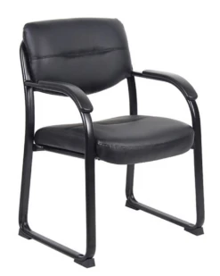 Tubular Metal Frame Sled Base Guest Chair Padded Arms