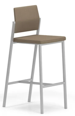 Avon Fully Upholstered Guest/Reception Stool -Office Furniture Sales Shop Avon AV1911S6 v1 COSE SLV CafeStool HI 28312.1631738369