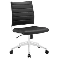 Hally Faux Leather Armless Task Chair -Office Furniture Sales Shop EEI 1525 BLK 1 59799.1532101225