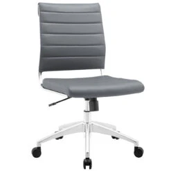 Hally Faux Leather Armless Task Chair -Office Furniture Sales Shop EEI 1525 GRY 1 42767.1532101225
