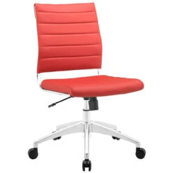 Hally Faux Leather Armless Task Chair -Office Furniture Sales Shop EEI 1525 RED 1 97094.1532101225