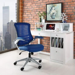 Flip Arm Ergonomic Task Chair -Office Furniture Sales Shop EEI 210 BLU 4 87560.1446564459