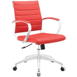 Hally Faux Leather Medium Back Task -Office Furniture Sales Shop EEI 273 RED 94003.1447349263