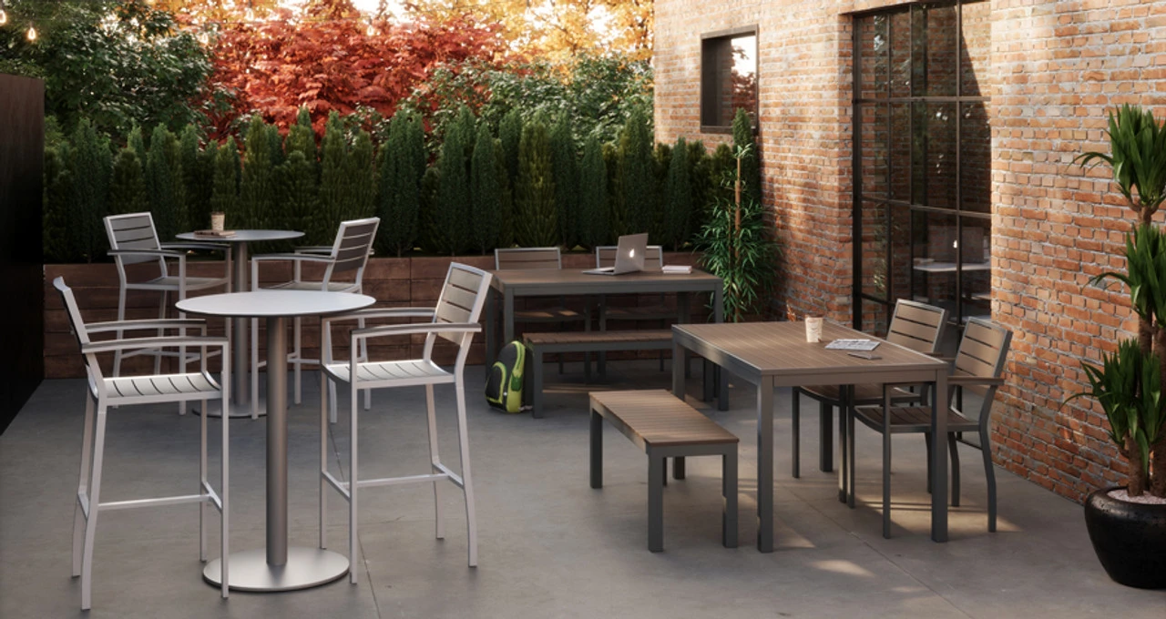 Eveleen Aluminum Bar Height Bistro Table 6 Eveleen Aluminum Bar Height Bistro Table - Image 4