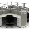 Accelerate 4 Pack L-Stations W/ Framed Glass -Office Furniture Sales Shop HONNOW Typ8 12830.1669927488