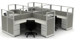 Accelerate 4 Pack L-Stations W/ Framed Glass