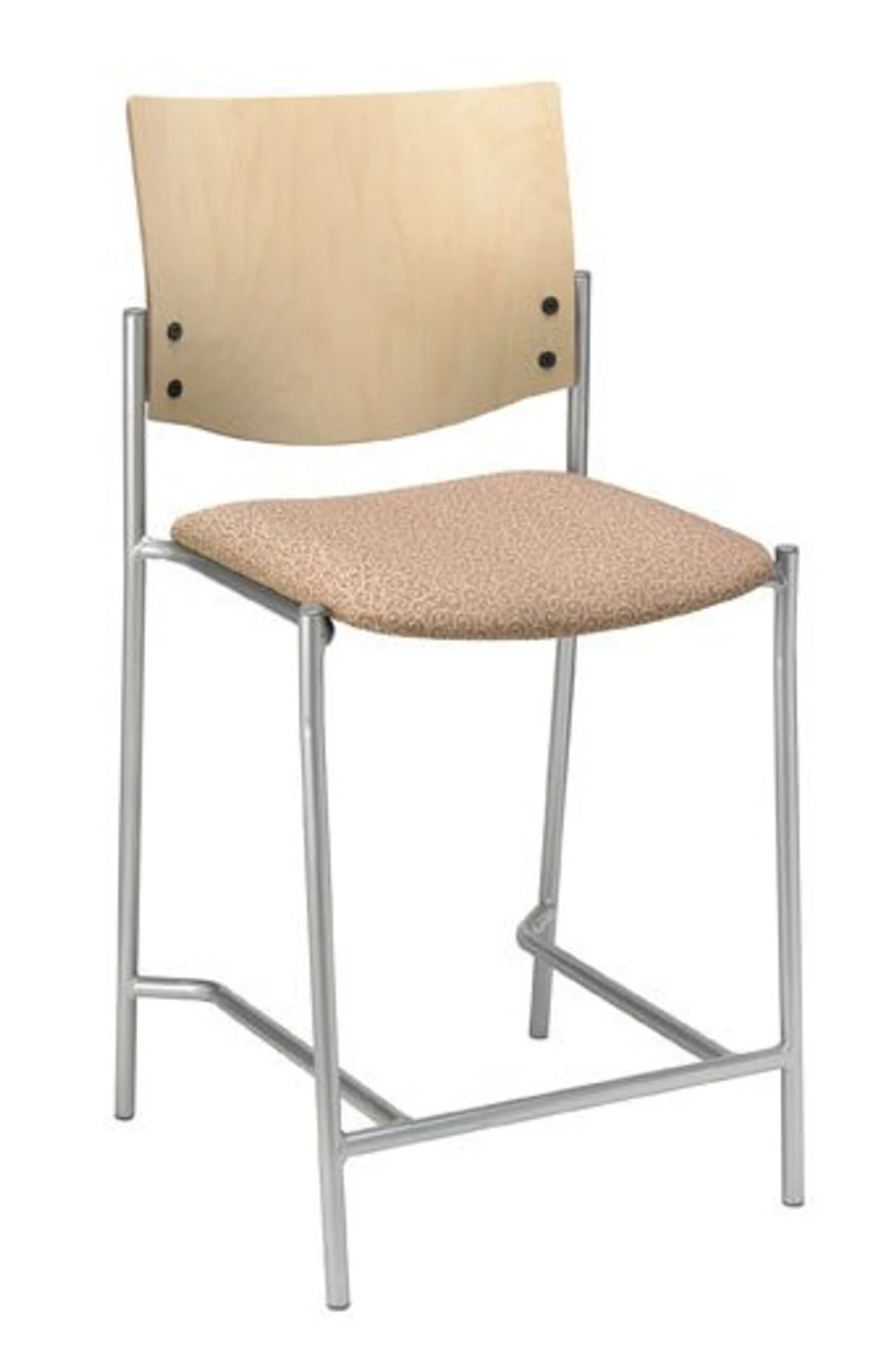 Evolve Upholstered Hip Stool With Wood Back 3 Evolve Upholstered Hip Stool With Wood Back