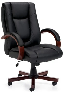 Luxhide Wood Trim Executive Chair