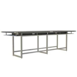 Mirella Rectangular 12' Standing Height Laminate Conference Table -Office Furniture Sales Shop MRH12SGY FrontAngle tn 09688.1555426006
