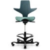 HAG Capisco Puls 8020 Stool- Fully Upholstered Seat / 15 Day Standard Ship -Office Furniture Sales Shop OCUSA 8020 STAN STOOL PETROL FRONT 30499.1697224991