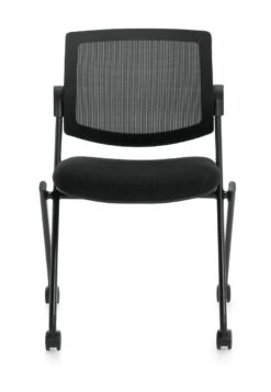 Mesh Back Flip Seat Nesting Chair -Office Furniture Sales Shop OTG11341B MS20 BLK Front 97124.1504813907