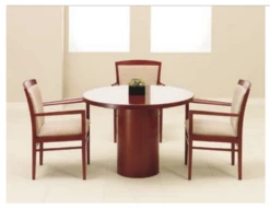 Universal Round Table With Wood Veneer Top And Base