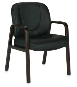 Luxhide Guest Chair With Wood Accents