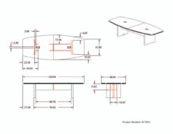 Aberdeen Laminate 10' Boat Surface Conference Table -Office Furniture Sales Shop actb10dims 78615.1435852956