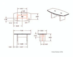 Aberdeen Laminate 6' Boat Shaped Conference Table -Office Furniture Sales Shop actb6dims 33647.1524230748