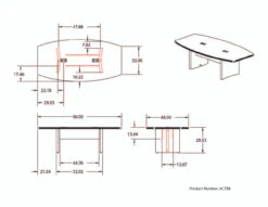Aberdeen Laminate 8' Boat Shaped Conference Table 17 Aberdeen Laminate 8' Boat Shaped Conference Table -Office Furniture Sales Shop actb8dims 49838.1435852284