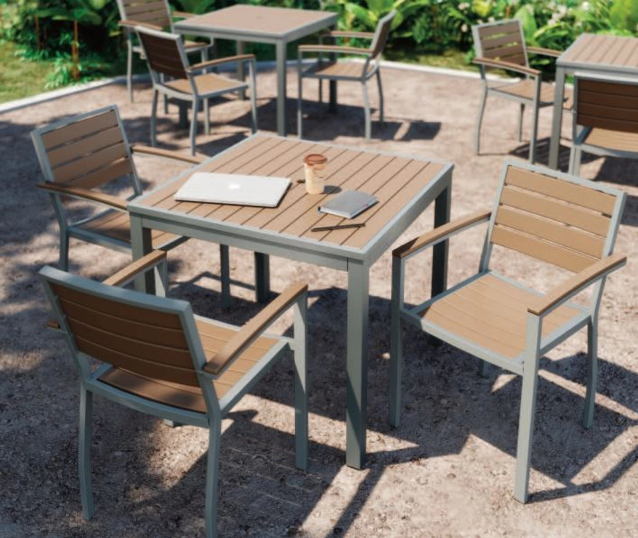 Eveleen Aluminum Frame Square Table 5 Eveleen Aluminum Frame Square Table - Image 3