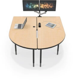 MediaSpace Multimedia Table, Large -Office Furniture Sales Shop media space split tables front angle master w monitors 45939.1477505499