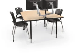 MediaSpace Multimedia Table, Small -Office Furniture Sales Shop mediaspace table 04 w circs blk fusion maple 89993.1477496739