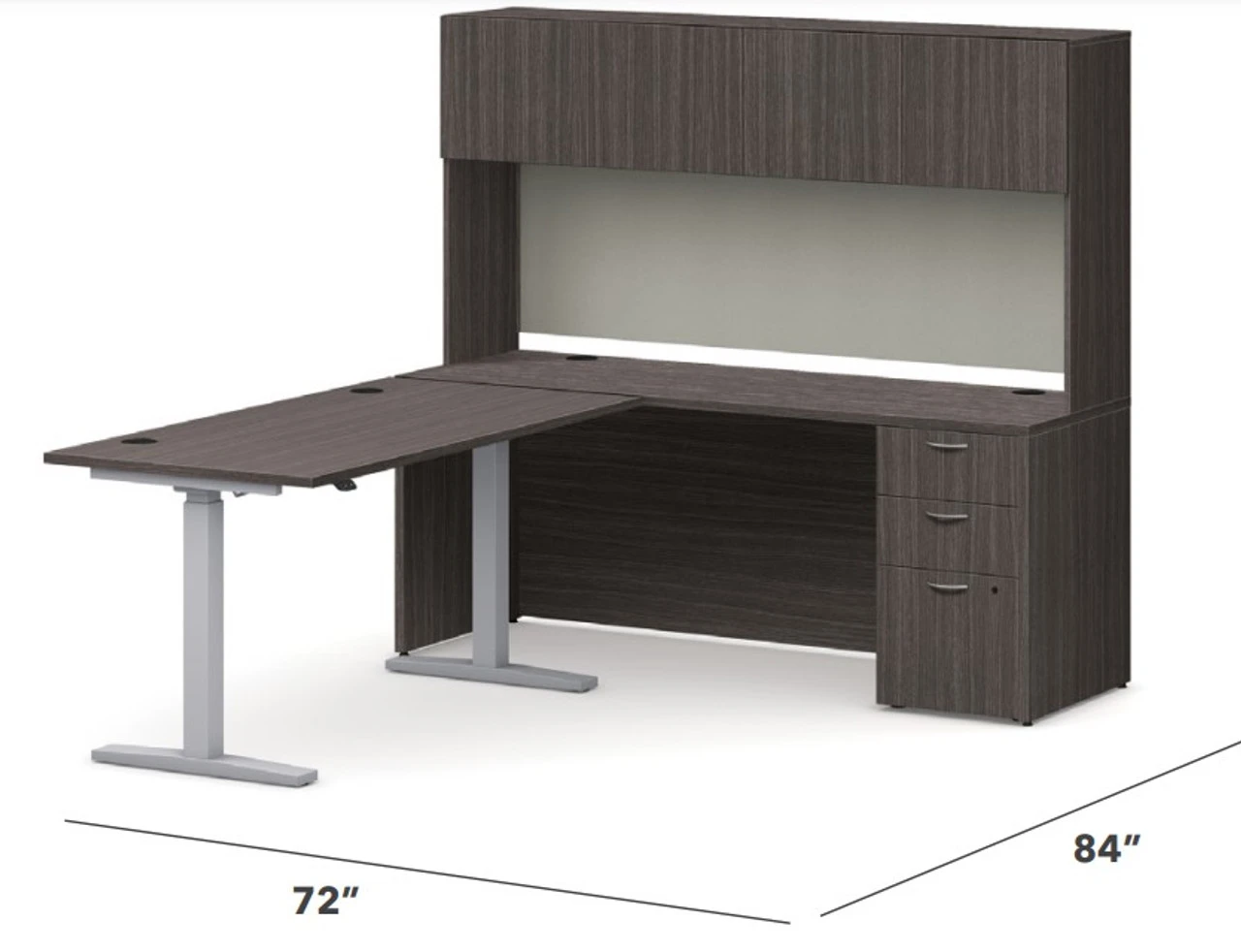 Mod 72"W X 84"D Height-Adjustable Desk With Hutch 4 Mod 72"W X 84"D Height-Adjustable Desk With Hutch - Image 2