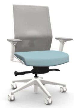 Zilo Grey Mesh White Frame Ergonomic Task Chair